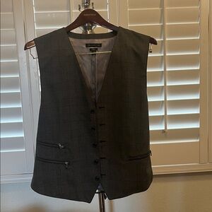 John Varvatos Charcoal Checkered Vest